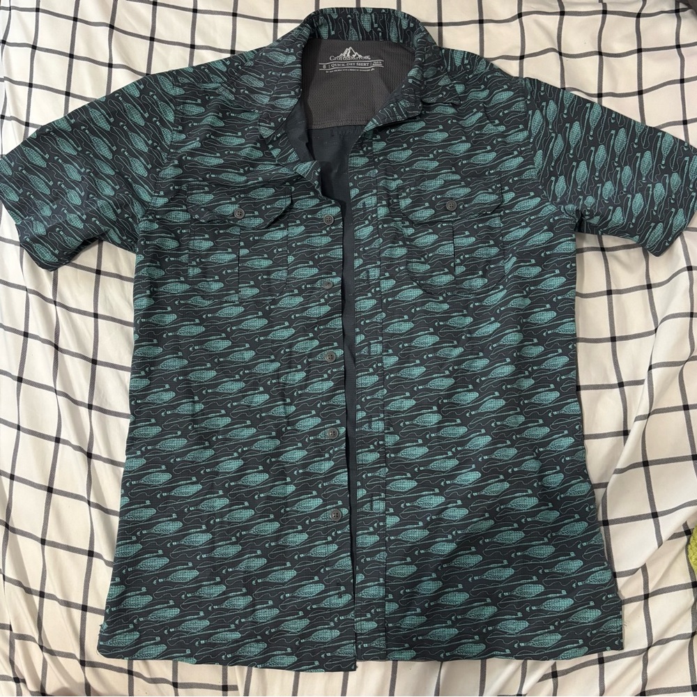 Croft & Barrow Fish Pattern Quick-Dry Shirt - image 1